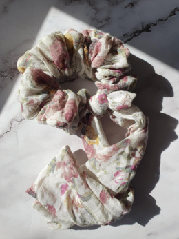 Bawełniana gumka scrunchie MIDI ze wstążką