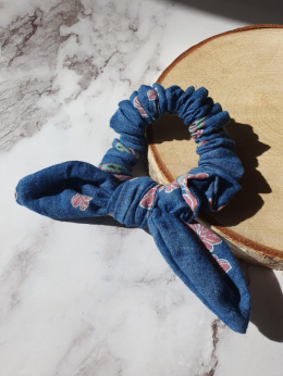 Bawełniana gumka scrunchie z uszami MINI