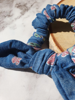 Bawełniana gumka scrunchie z uszami MINI